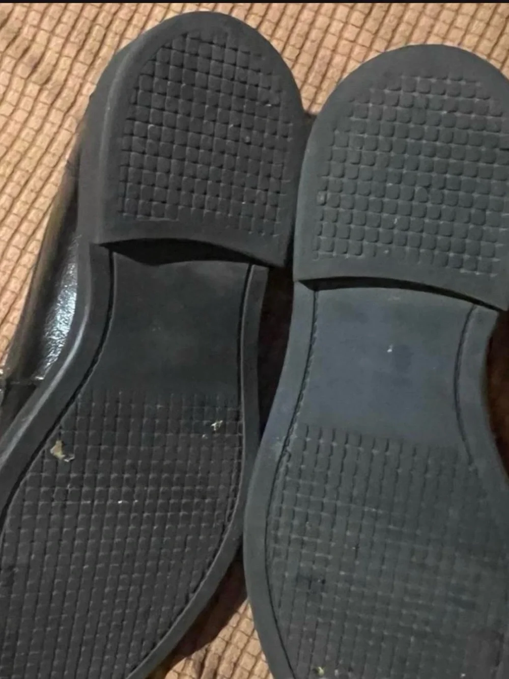 Steve Madden Black Leather Loafers with Gold Chain Accent